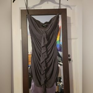 Dark Grey, strapless fitted, shirt